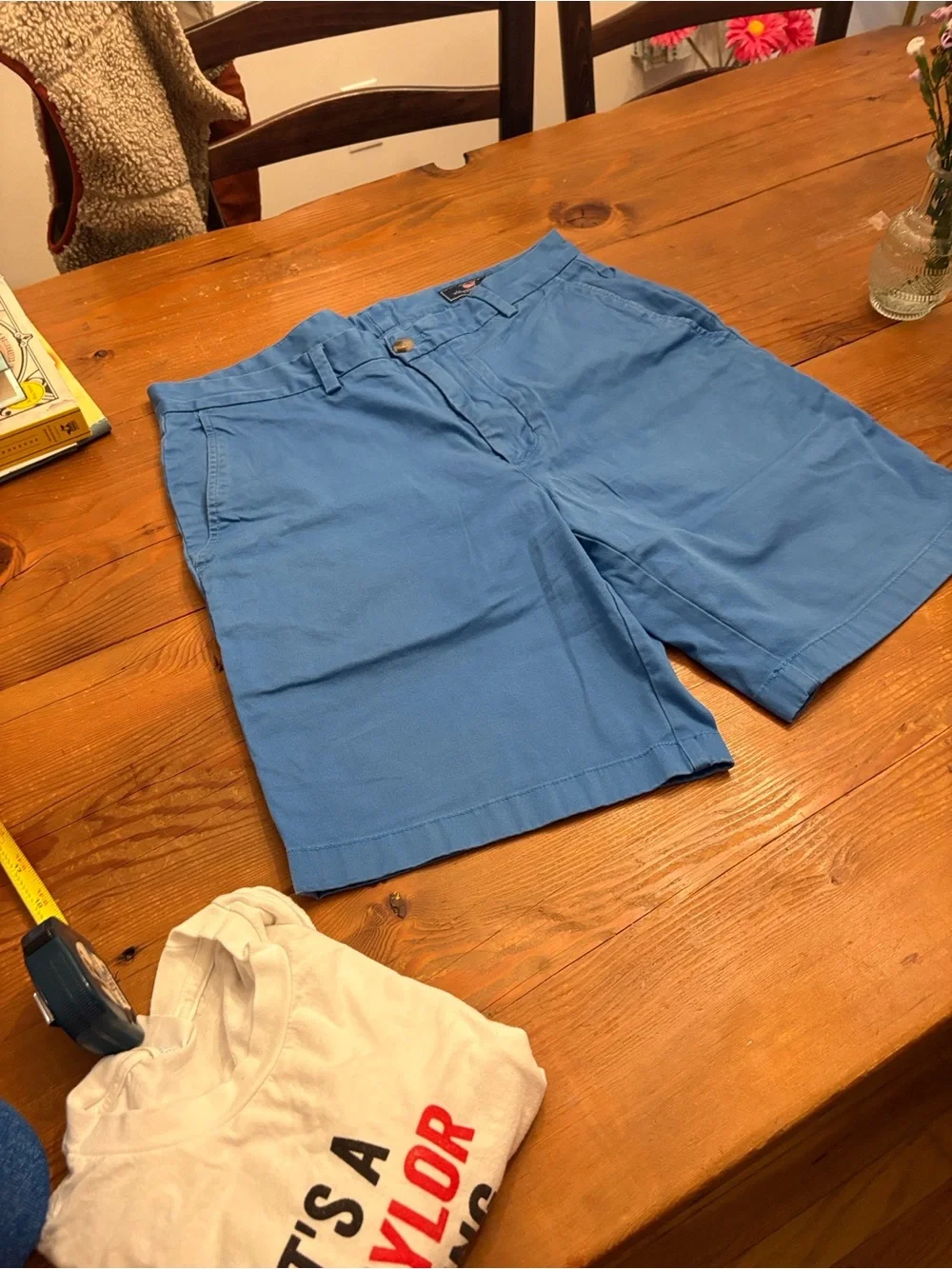 Vineyard Vines Men's Blue Flat Front Cotton Shorts size 33